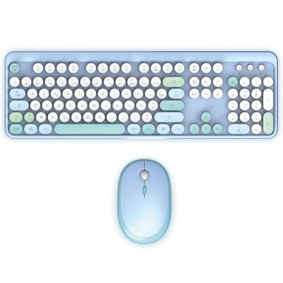 Afbeelding van Mobility Lab ML313887 combinatie van draadloos toetsenbord + muis, pure kleur, FR AZERTY, platte en gevoelige toetsen, compact design, sneltoetsen, cijferblok, Windows compatibiliteit, blauw