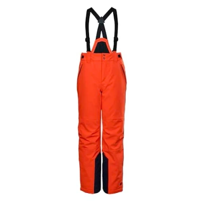Afbeelding van killtec 37310 000 KSW 79 BYS SKI PNTS functionele skibroek voor jongens met afneembare slabbetjes, sneeuwvanger en randbescherming donkeroranje, maat 164