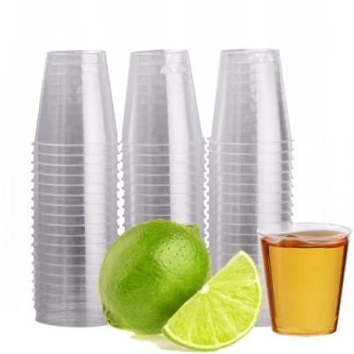 Afbeelding van MATANA 60 borrelglazen van hard plastic, transparant, 30 ml, robuuste shooterglazen, herbruikbare glazen voor feesten, verjaardagen, bruiloften, proeven