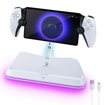 Afbeelding van Mcbazel Oplaadstation voor PS Portal Remote Player, draagbare oplaadstandaard met RGB verlichting, PS5 accessoires