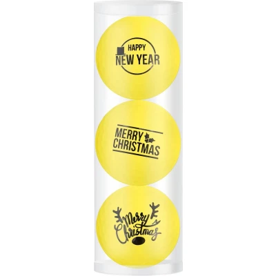 Afbeelding van Golfballen Gift Set Merry Christmas Happy Newyear Geel