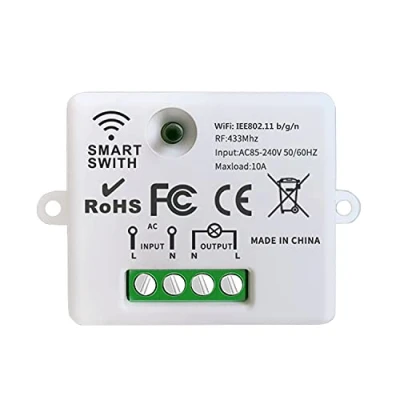 Afbeelding van DieseRC Mini draadloze wifi schakelaar, RF relaisafstandsbediening, 2500 W, 10 A, intelligente bediening via de Tuya app, compatibel met Alexa/Google Home