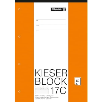 Afbeelding van Brunnen Kieserblock notitieblok, A4, gelinieerd, 50 vellen, wit