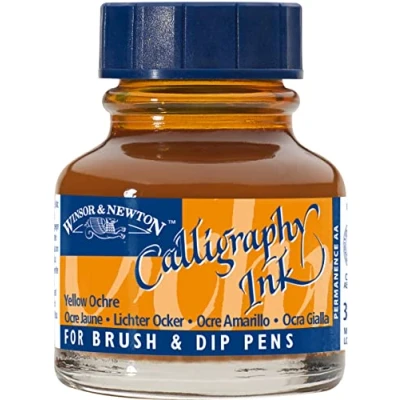 Afbeelding van Winsor &amp; Newton Kalligrafie inkt, fles, 30 ml, 744, oker, geel, serie 1