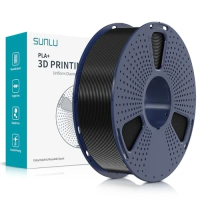Afbeelding van SUNLU PLA+ filament zwart 1,75 +/ 0,02 mm voor 3D printer PLA Plus 1 kg spoel printers