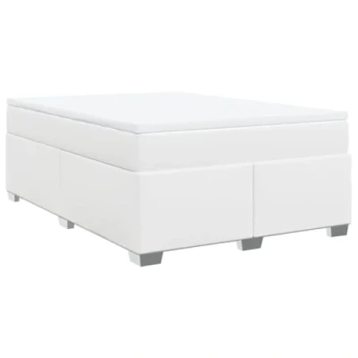 Afbeelding van vidaXL Boxspring met matras kunstleer wit 140x190 cm