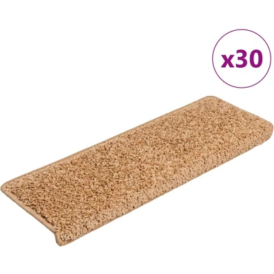 Afbeelding van vidaXL Trapmatten 30 st 65x21x4 cm beige