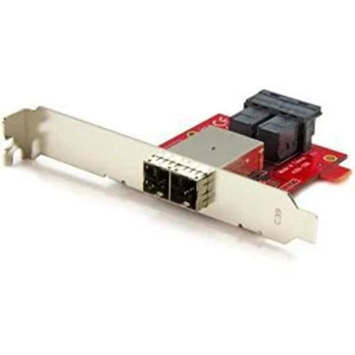 Afbeelding van StarTech Mini SAS adapter dual SFF 8643 naar 8644 full/low profile steunen 12Gbps