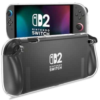 Afbeelding van ProCase beschermhoes voor Nintendo Switch 2 2025, krasbestendig en schokbestendig, met ergonomische handgreep, helder