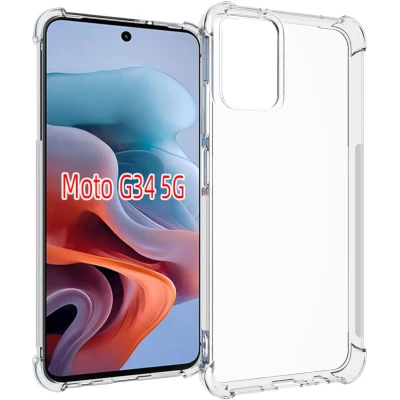 Afbeelding van iMoshion Hoesje Geschikt voor Motorola Moto G34 Siliconen Shockproof Case Transparant