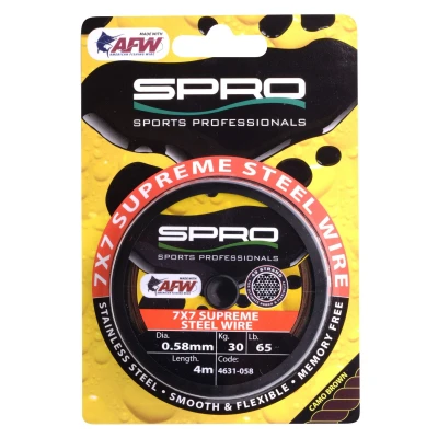 Image de Spro 7 X Supreme Steel Wire 4m Maat : 0.46mm/ 18kg/ 40lb