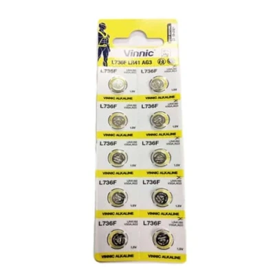 Afbeelding van Vinnic 10 stuks AG3 L736 192 alkaline knoopcellen voor horloges, rekenmachines, speelgoed, laserpointer, thermometer enz