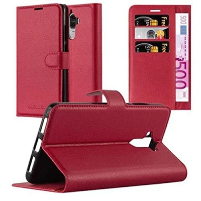Afbeelding van Cadorabo Hoesje geschikt voor Huawei MATE 9 in KARMIJN ROOD Beschermhoes met magnetische sluiting, standfunctie en kaartvakje Book Case Cover Etui
