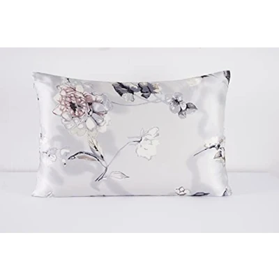 Afbeelding van townssilk Kussensloop van 100% pure moerbeizijde, aan beide zijden 19 mm, voor haar en huid, 40 x 70 cm, met verborgen ritssluiting, 600 draaddichtheid natuurlijk wit