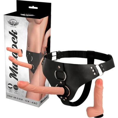 Afbeelding van Harness Attraction Murdock 1 + Dong Flesh 19.8 15cm X 4cm Dildo with Strap on BDSM Fetish