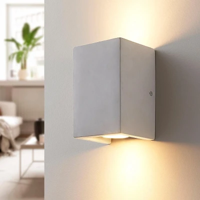 Afbeelding van Lindby wandlamp 2lichts beton H: 15 cm GU10 grijs