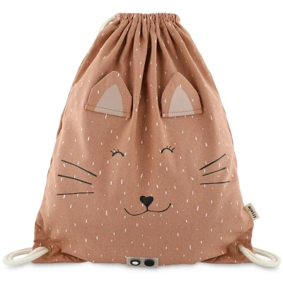 Afbeelding van Trixie Mrs. Cat Drawstring Bag brown Kindertas