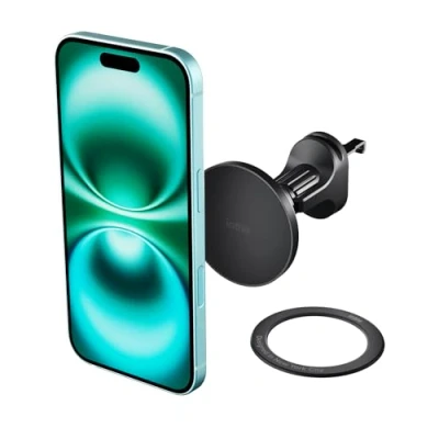 Afbeelding van iOttie iTap 3 Magnetische Telefoonhouder Auto Ventilatierooster Compatibel met MagSafe / Qi2 Geleverd Ring Adapter Zwart