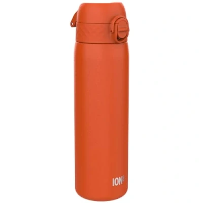 Afbeelding van ION8 Drinkfles van roestvrij staal, 600 ml, lekvrij, gemakkelijk te openen, veilige vergrendeling, vaatwasmachinebestendig, draaggreep, duurzaam en krasbestendig, warm oranje