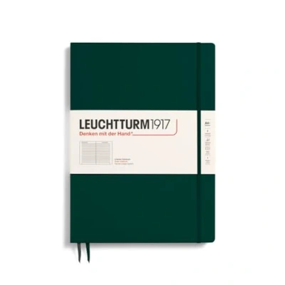 Afbeelding van Leuchtturm notitieboek forest green lined master slim hardcover a4+ 225x315mm