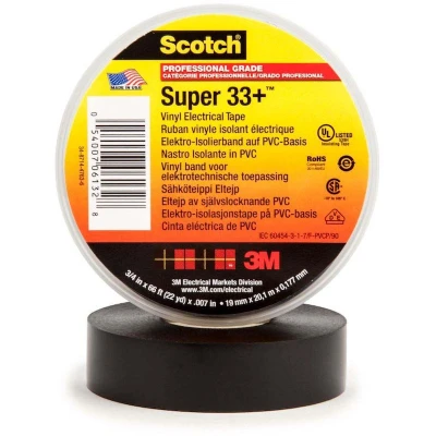 Image de 3M SCOTCH 7000042541 Ruban isolant en PVC super 33+ noir 19 mm x 20 m 0,19