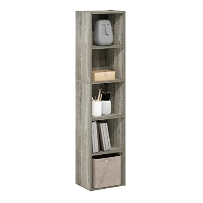 Image de Furinno Pasir Bibliothèque ouverte à 5 étages Chêne français