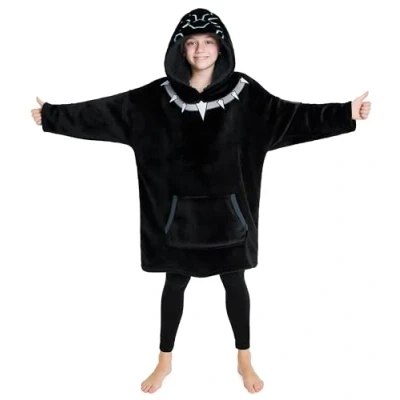 Afbeelding van Marvel Kinderhoodie oversized geruite trui van fleece Avengers, Zwarte Panter