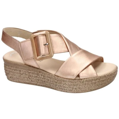 Afbeelding van Gabor Dames roze goud metallic sandalen maat 38