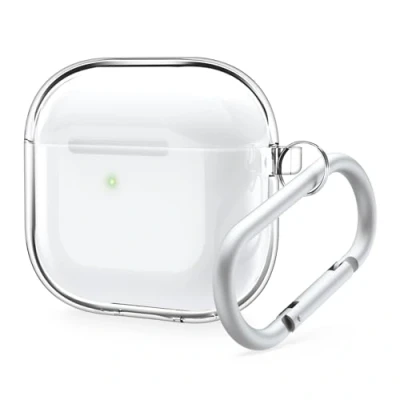 Afbeelding van elago Transparante beschermhoes Compatibel met AirPods 4e generatie 4 Inclusief karabijnhaak Vermindert vergeling Draadloos opladen Bestand tegen