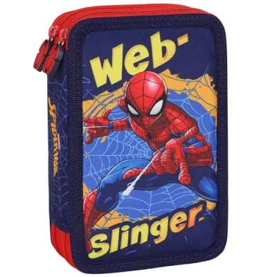 Afbeelding van MARVEL Spider Man Etui MET twee vakken SCHOOLARTIKELEN VOOR jongens SCHOOL 32 elementen, 2 ritsen