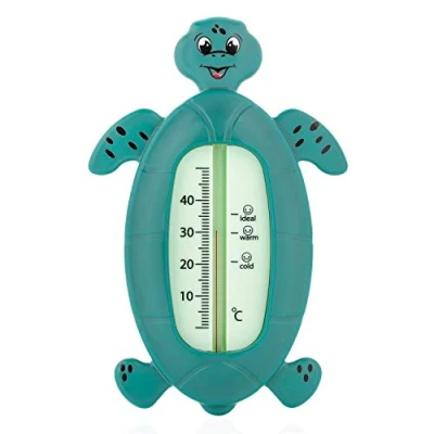 Afbeelding van reer Babybadthermometer in de vorm van een schildpad, badthermometer, kindveilig, groen