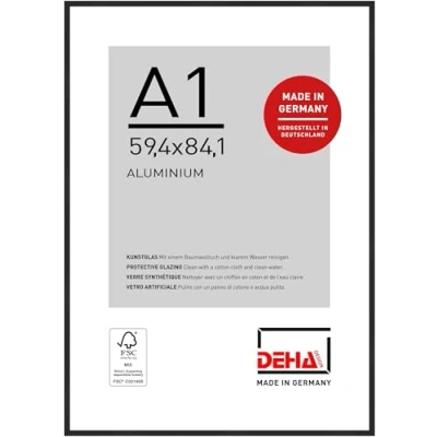 Afbeelding van DEHA Design Fotolijst Boston, 59,4x84,1 cm (A1), Geanodiseerd mat zwart