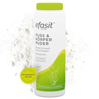Afbeelding van efasit Voet en lichaamspoeder, beschermt tegen zweet van voeten andere lichaamsdelen, absorbeert vocht, de huid ontgeurt, 100 g