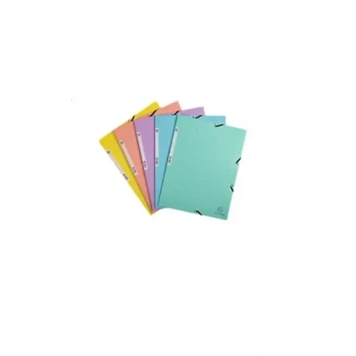 Afbeelding van Exacompta Ref. 55528E, 1 map met elastieken, tas 3 kleppen, van glanzend karton 400 g/m² aquarel, afmetingen 24 x 32 cm voor documenten in DIN A4 formaat, kleur pastelblauw