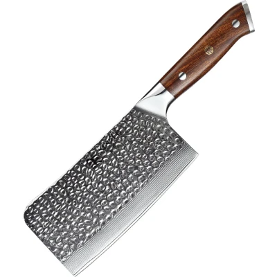 Afbeelding van Xinzuo Hakmes voor botten (chopping) Damascus staal (gehamerd) Woestijnijzerhout B13D