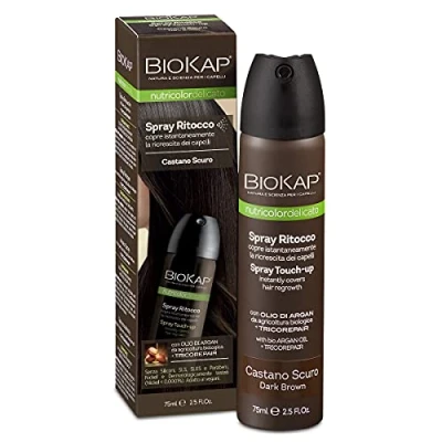 Afbeelding van BIOKAP Nutricolor Delicate Touch Up Spray voor donkerbruin haar, retoucheren haargroei, licht en vlekvrij, natuurlijk gelijkmatig effect, 75 ml