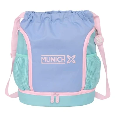 Afbeelding van Rugtas met Koordjes Munich Mellow Blauw Roze Celeste 35 x 40 1 cm