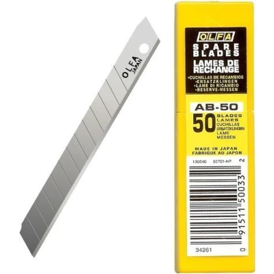 Afbeelding van Olfa AB 50 9mm breed reserve afbreekmes stuks dispencer.