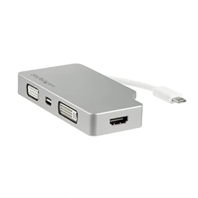 Afbeelding van StarTech Aluminium A/V reisadapter: 4 in 1 USB C naar VGA, DVI, HDMI of mDP 4K