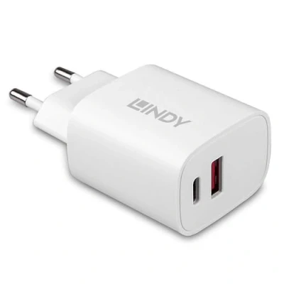 Afbeelding van LINDY 20W USB Typ A &amp; C Charger oplader 20 W Binnen Aantal uitgangen: 2 x A,