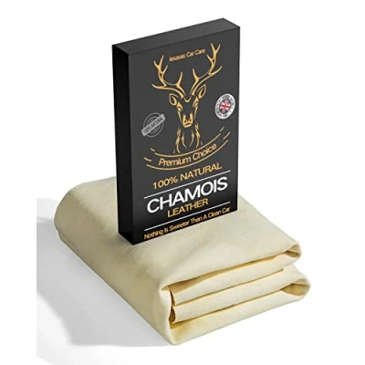 Afbeelding van Lesasas Serviette de séchage carrée en peau chamois pour voiture, 60 x 40 cm, rapide, très absorbante, miroir, fenêtre, cuisine et plus encore, taille L