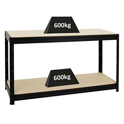 Afbeelding van PROREGAL Werkbank DINO in hoogte verstelbaar h x b d 90 160 60 cm draagvermogen 600 kg zwart werkbank, werktafel en knutselen