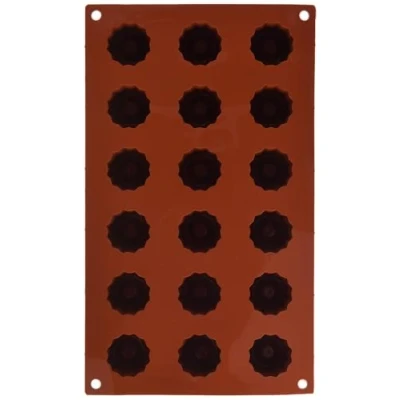 Afbeelding van Silikomart 20.033.00.0060 SF033 bakvorm Bordeaux, mini formaat, 18 bakjes, siliconen, terracotta