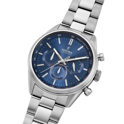 Afbeelding van Festina Chronograaf, Heren, Maat: One Size, Silberfarben/blau