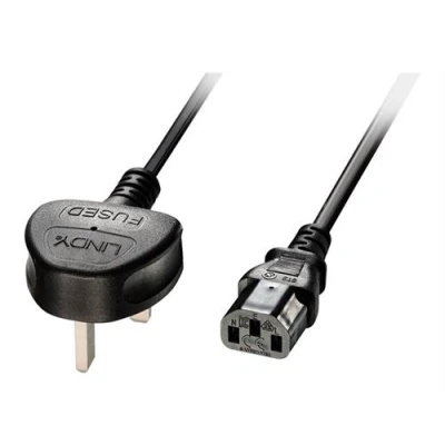 Image de Lindy Câble d&#039;alimentation IEC 60320 C13 pour BS 1363 (M) 5 m moulé noir