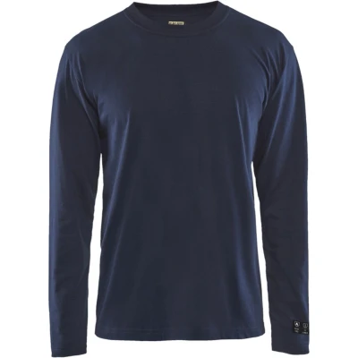 Afbeelding van Blaklader Vlamvertragend T shirt lange mouwen 3483 1737 Marineblauw XS