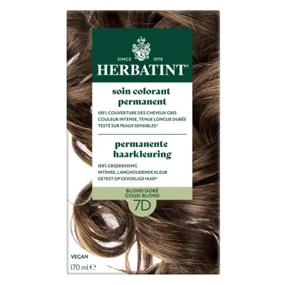 Afbeelding van Herbatint Permanente Haarkleuring Goud Blond 7D