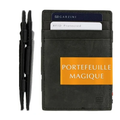Afbeelding van Garzini Magic Wallet Essenziale RFID Leder Brushed Zwart