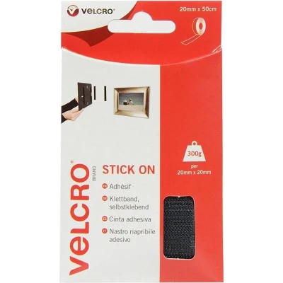 Afbeelding van VELCRO® VEL EC60225 Klittenband Om vast te plakken Haak en lusdeel (l x b) 500 mm 20 Zwart 0.5 m