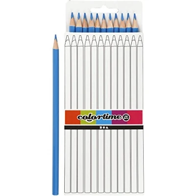 Afbeelding van Colortime Kleurpotloden 3 Mm Vulling 17 Cm Blauw 12 Stuks